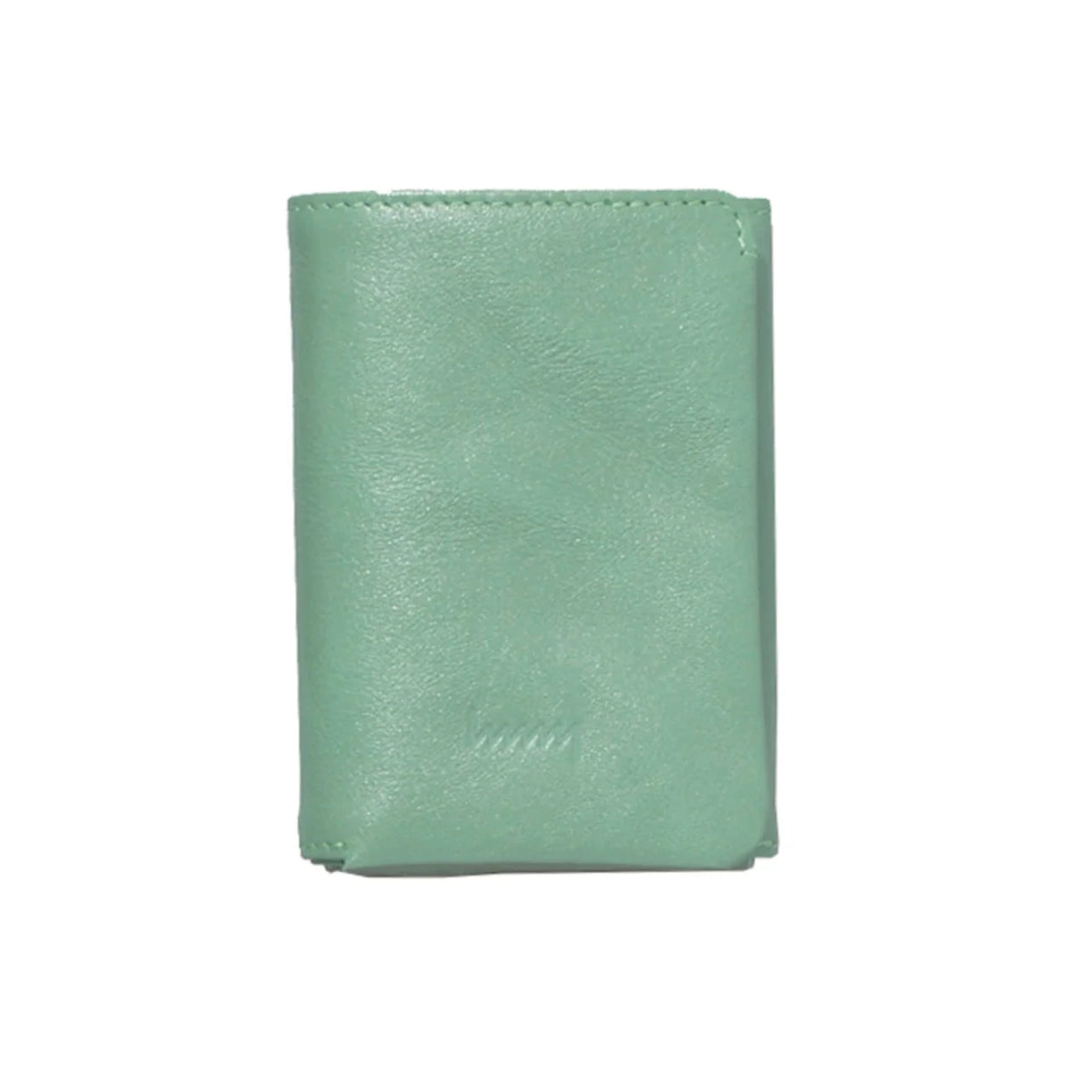 hmny tri-fold leather wallet in green #Color_Green