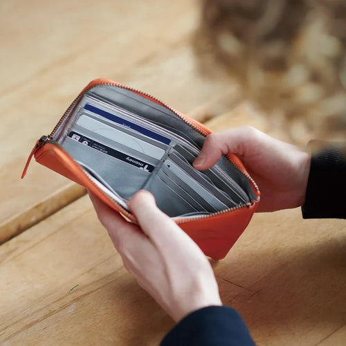 hmny Porte-cartes en cuir – Organiseur zippé pour 40 cartes et passeport