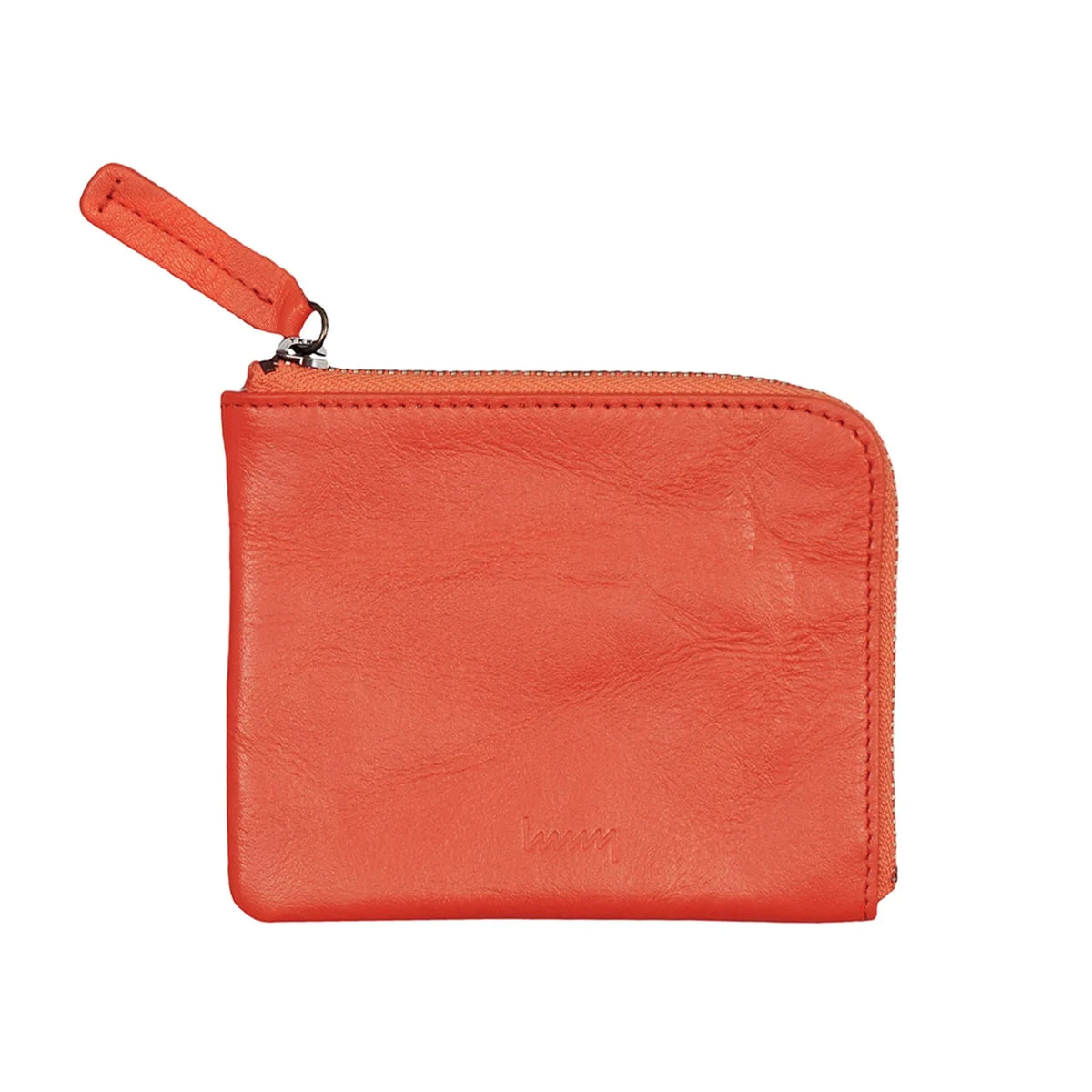 hmny compact leather wallet in orange #Color_Orange