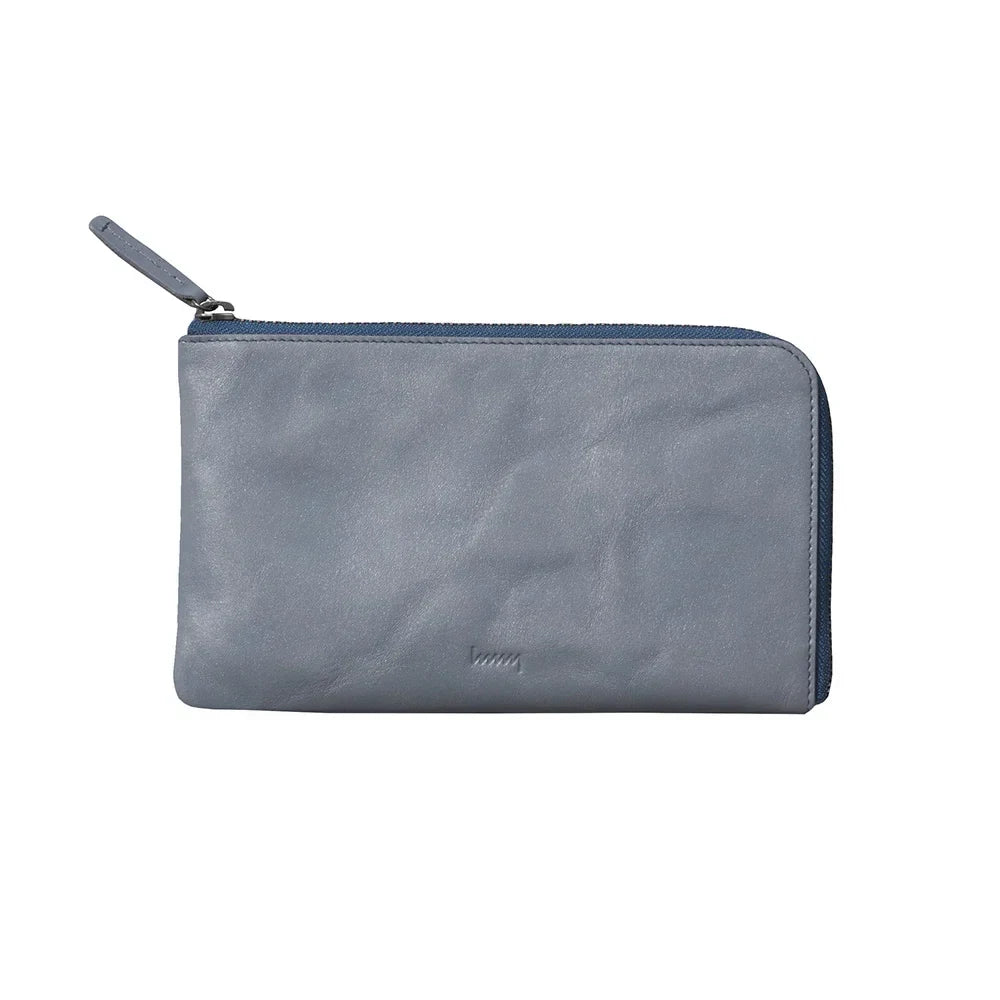 hmny leather card wallet in gray #Color_Gray