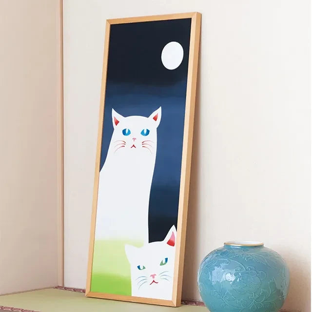 A tenugui hung as wall art