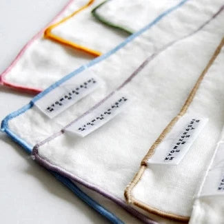 Kyo-Wazarashi gauze handkerchiefs and towels with colored piping