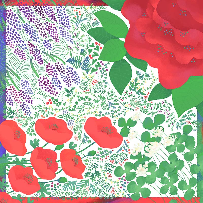 NAGARE water-repellent furoshiki – Wrapped in Flowers pattern #Pattern_Wrapped in Flowers