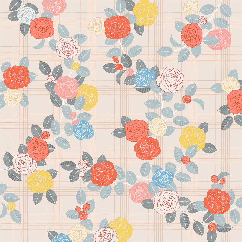 NAGARE water-repellent furoshiki – Otome Camellia pattern #Pattern_Otome Camellia
