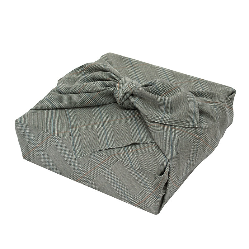 NAGARE furoshiki in Glen Check pattern tied as a shoulder bag #Pattern_Glen Check