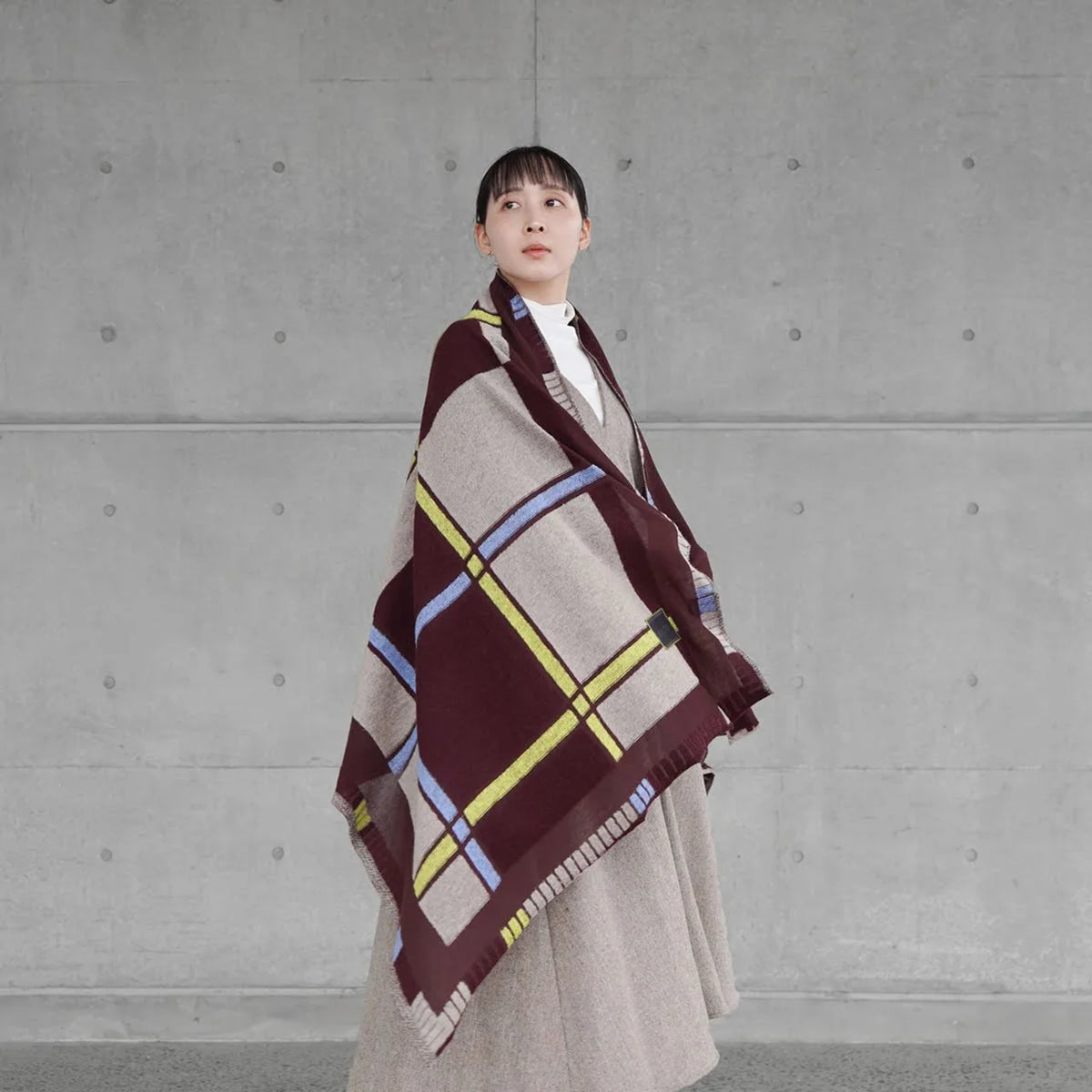 Wine tanbo stole draped