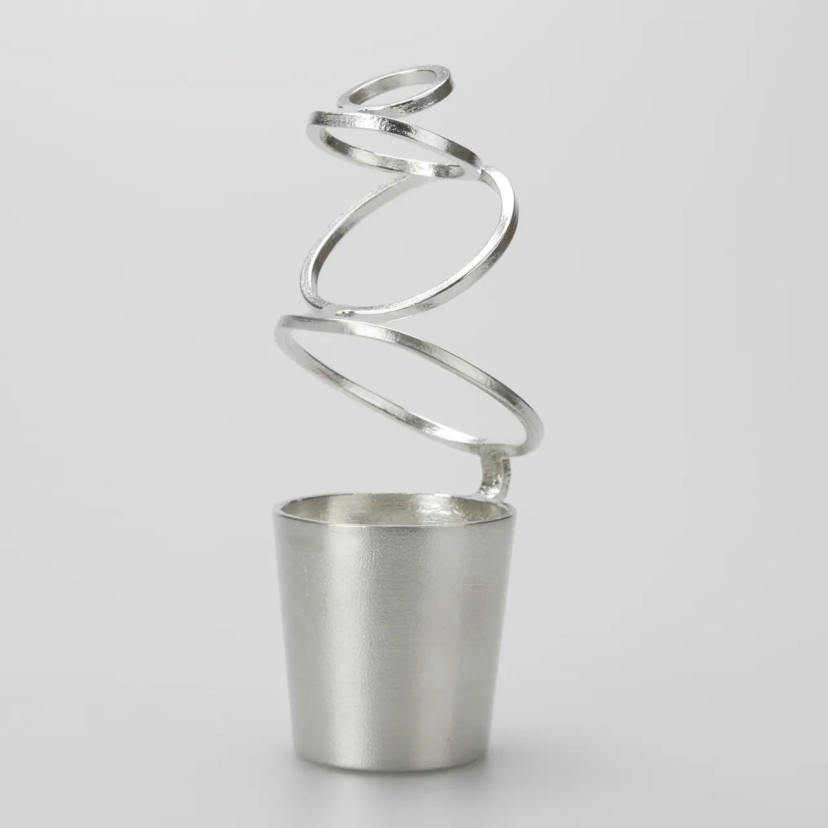 HOOP tin bud vase MARU, round cup with a circular spiral #Shape_MARU (Round)