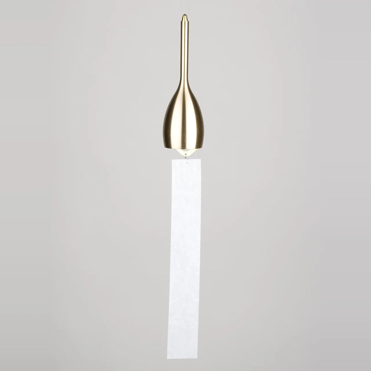 Gold brass Slim wind chime with paper strip #Color_Gold