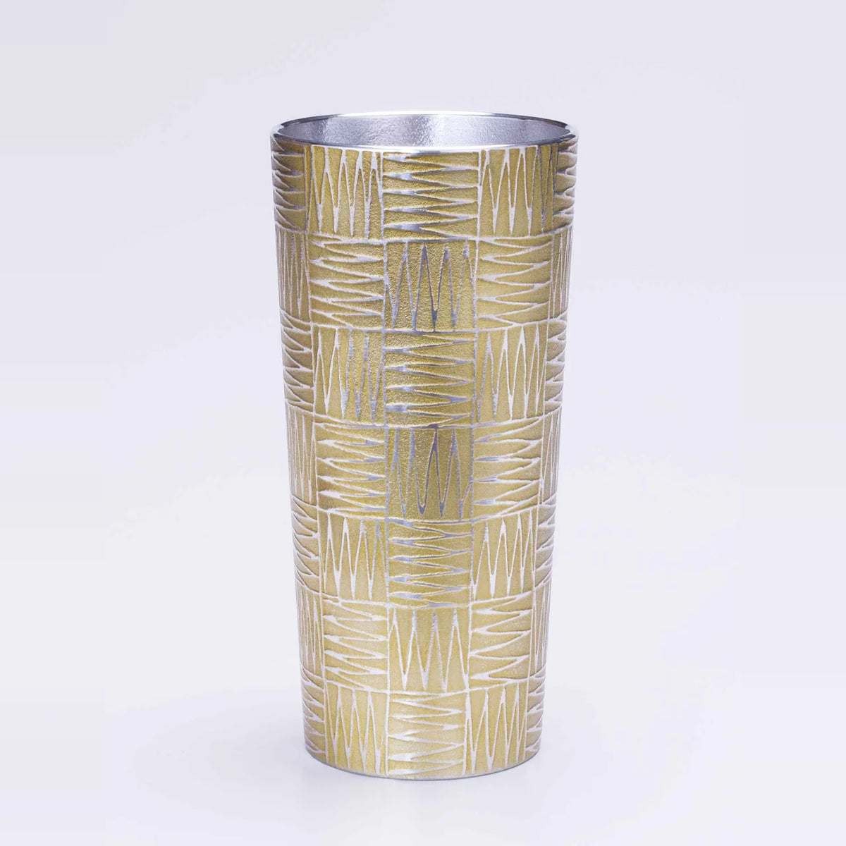 Osaka Suzuki tin tumbler Ichimatsu with checkered pattern in yellow #Color_Yellow