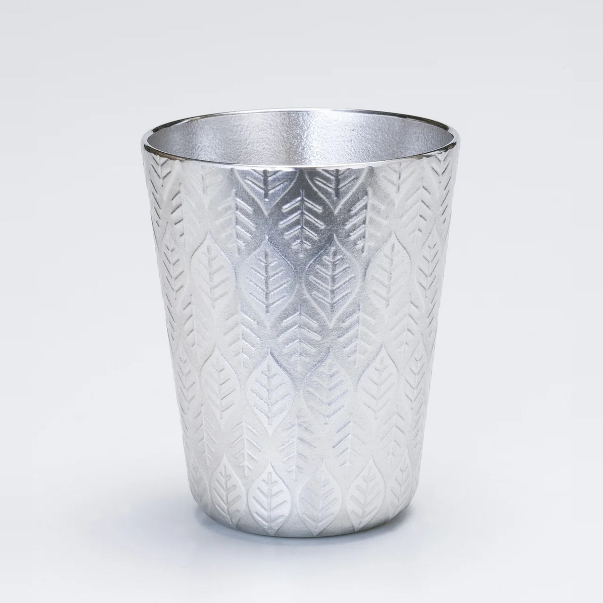 Osaka Suzuki tin tumbler Happa with leaf pattern in silver #Color_Silver