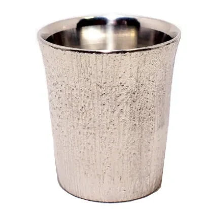 Osaka Suzuki tin guinomi sake cup, Shofu design in silver #Color_Silver