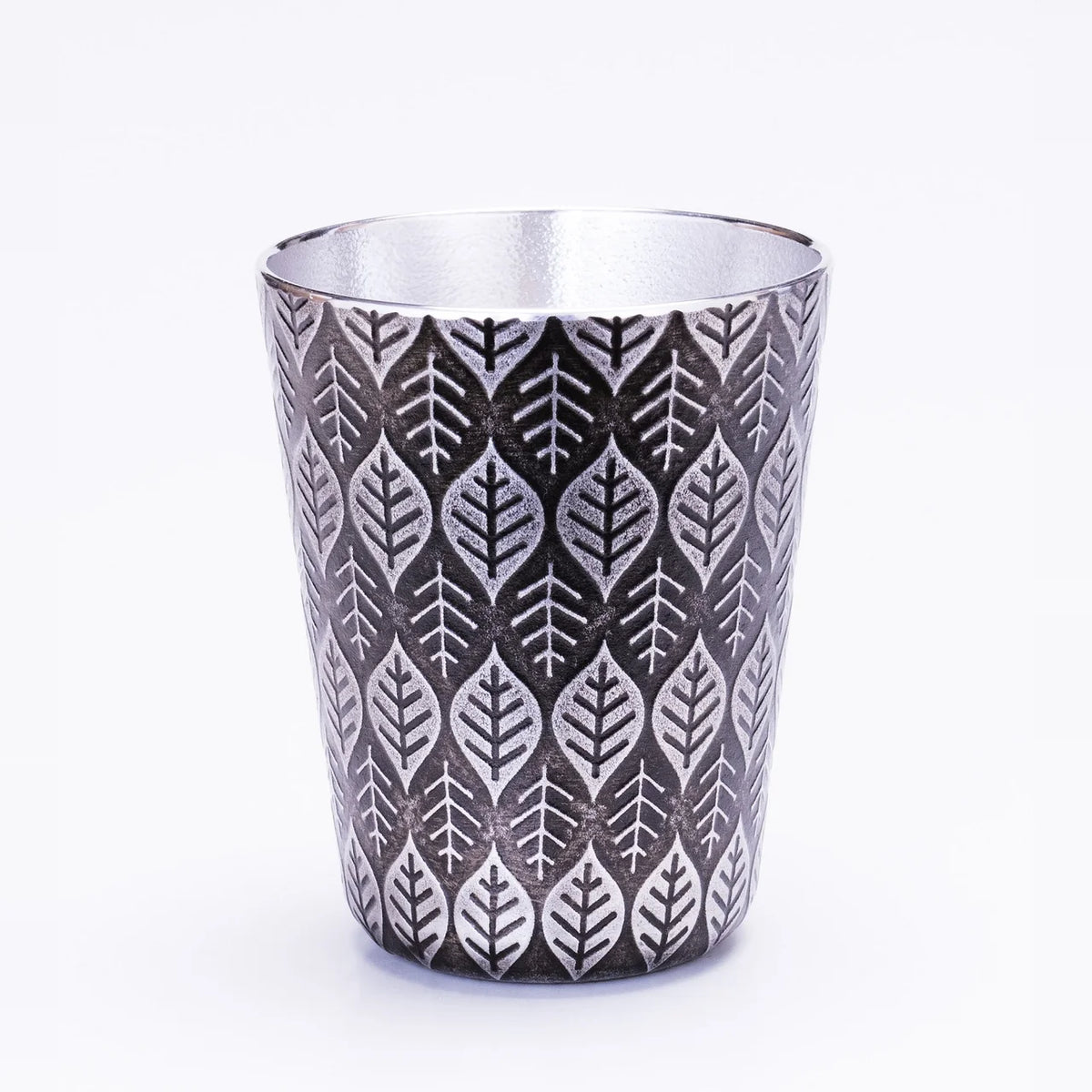Osaka Suzuki tin tumbler Happa with leaf pattern in black #Color_Black