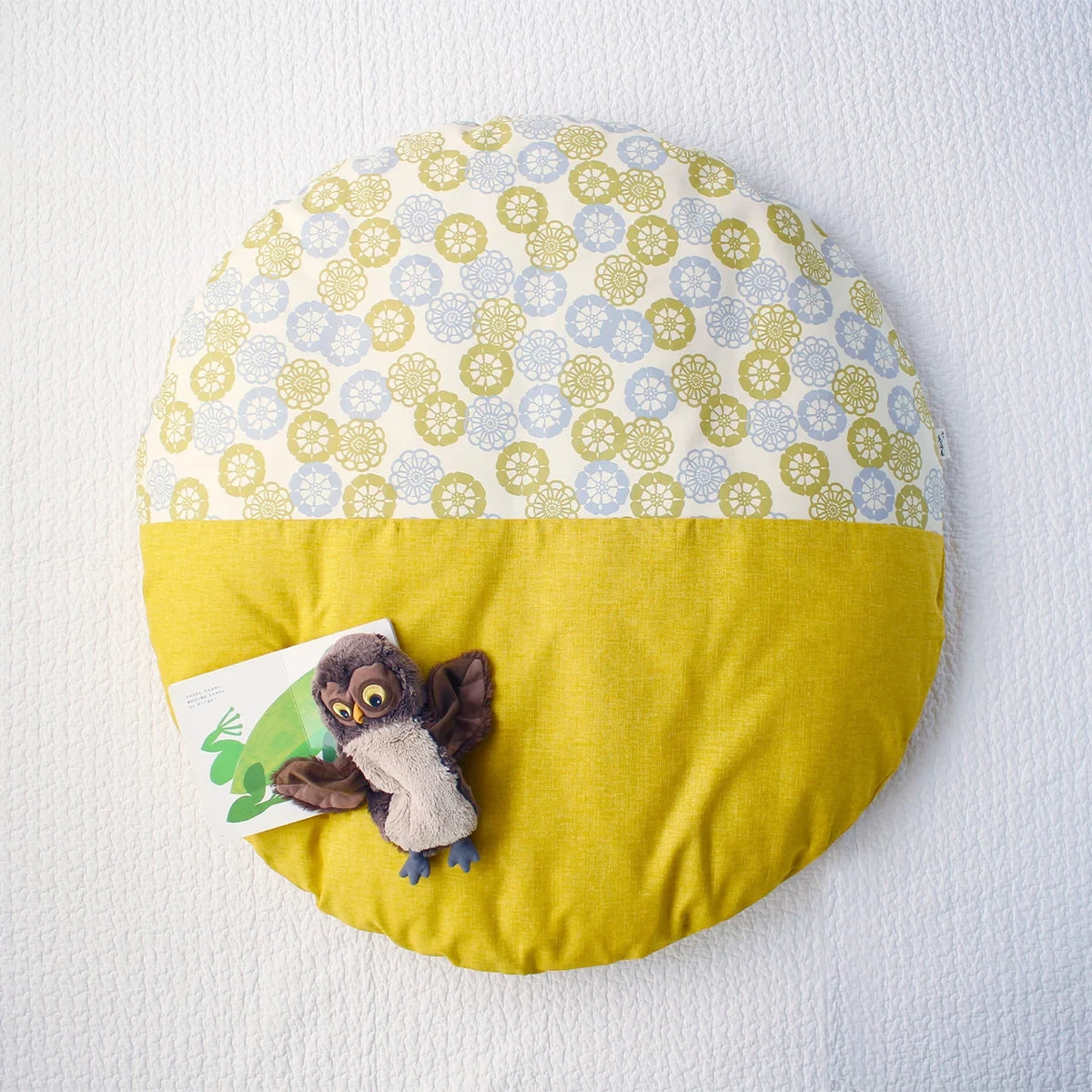 Takaokaya senbei floor cushion in yellow #Color_Yellow