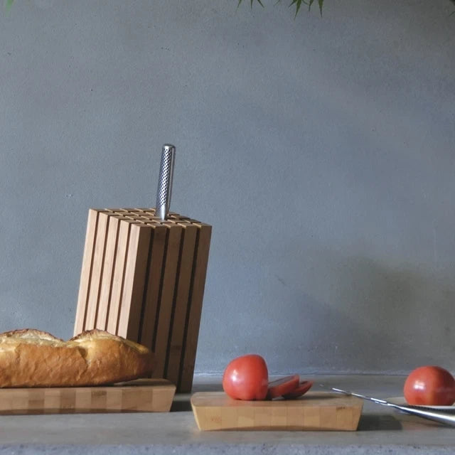 TEORI SPLIT bamboo knife stand in a kitchen