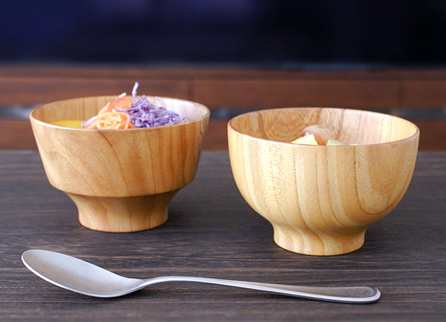 ISHIZUE wooden bowls used for salad and soup
